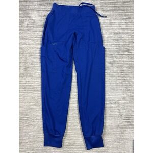 Landau Scrub Pants Womens XXS Blue‎ Pull On Polyester Blue Cargo